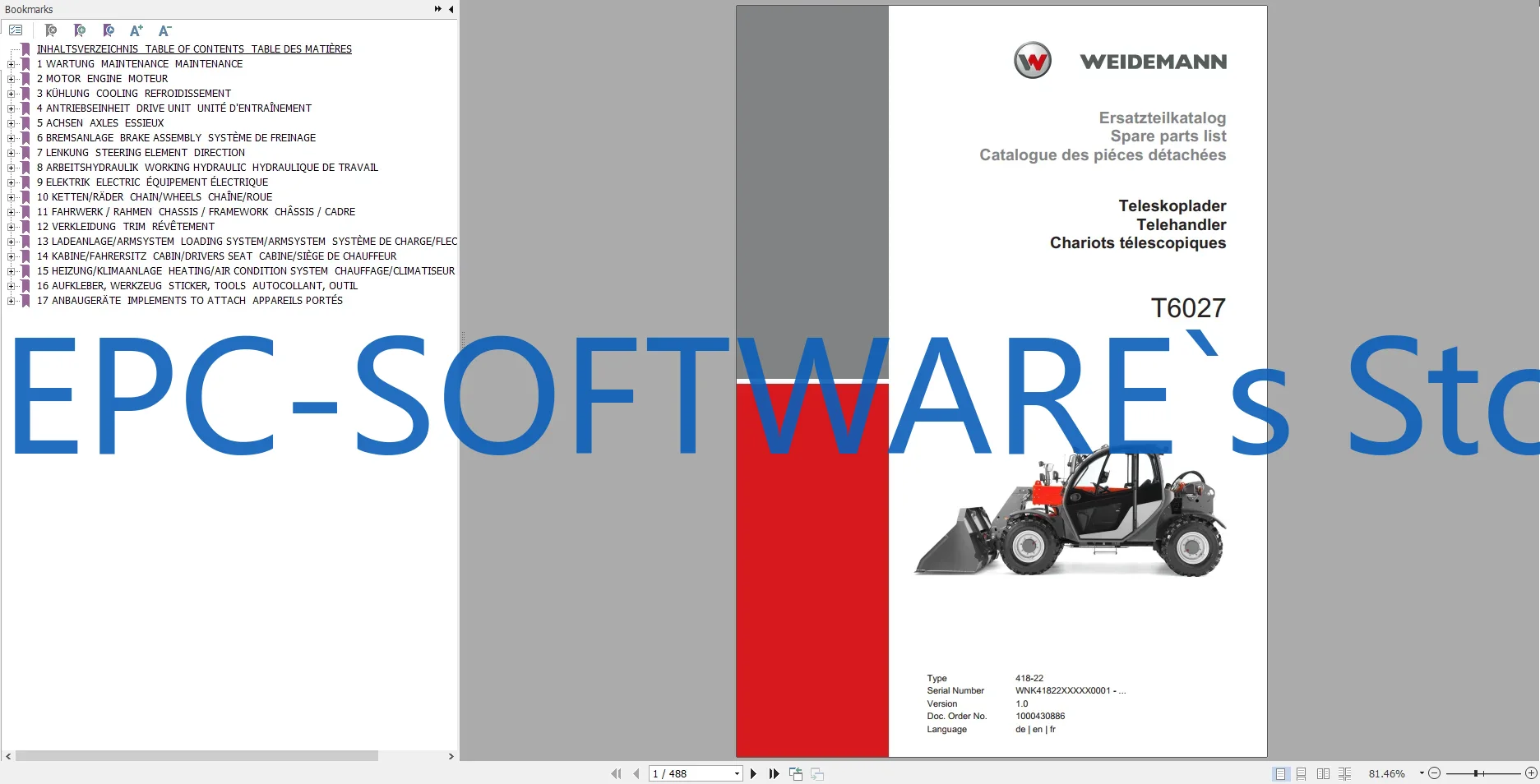 Heavy Equipment Software - Catálogo de peças sobressalentes para equipamentos